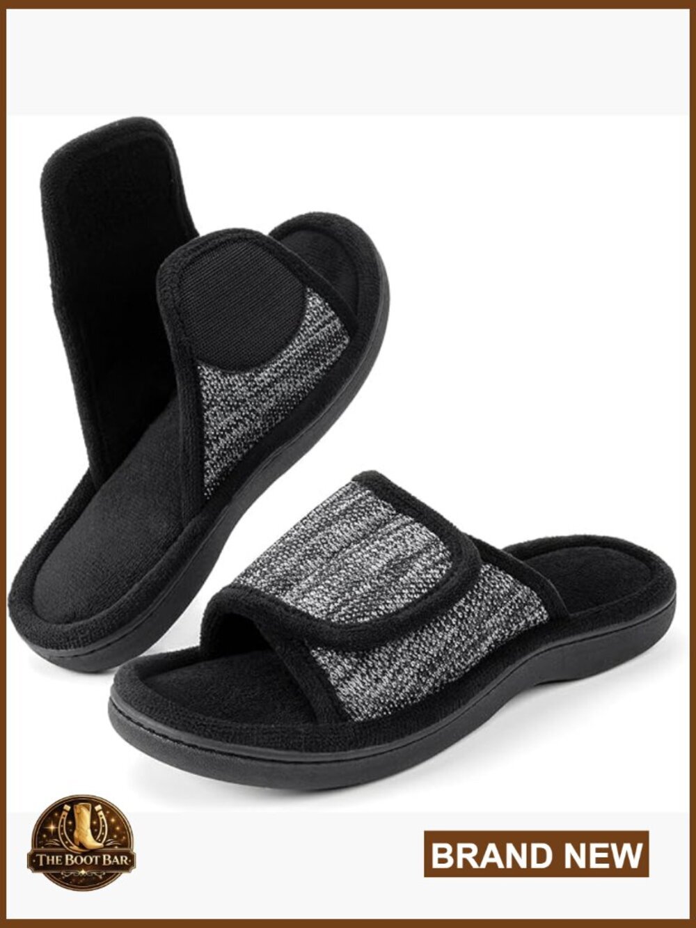 Adjustable Wrap Memory Foam Slide Slipper Open Toe Machine Washable